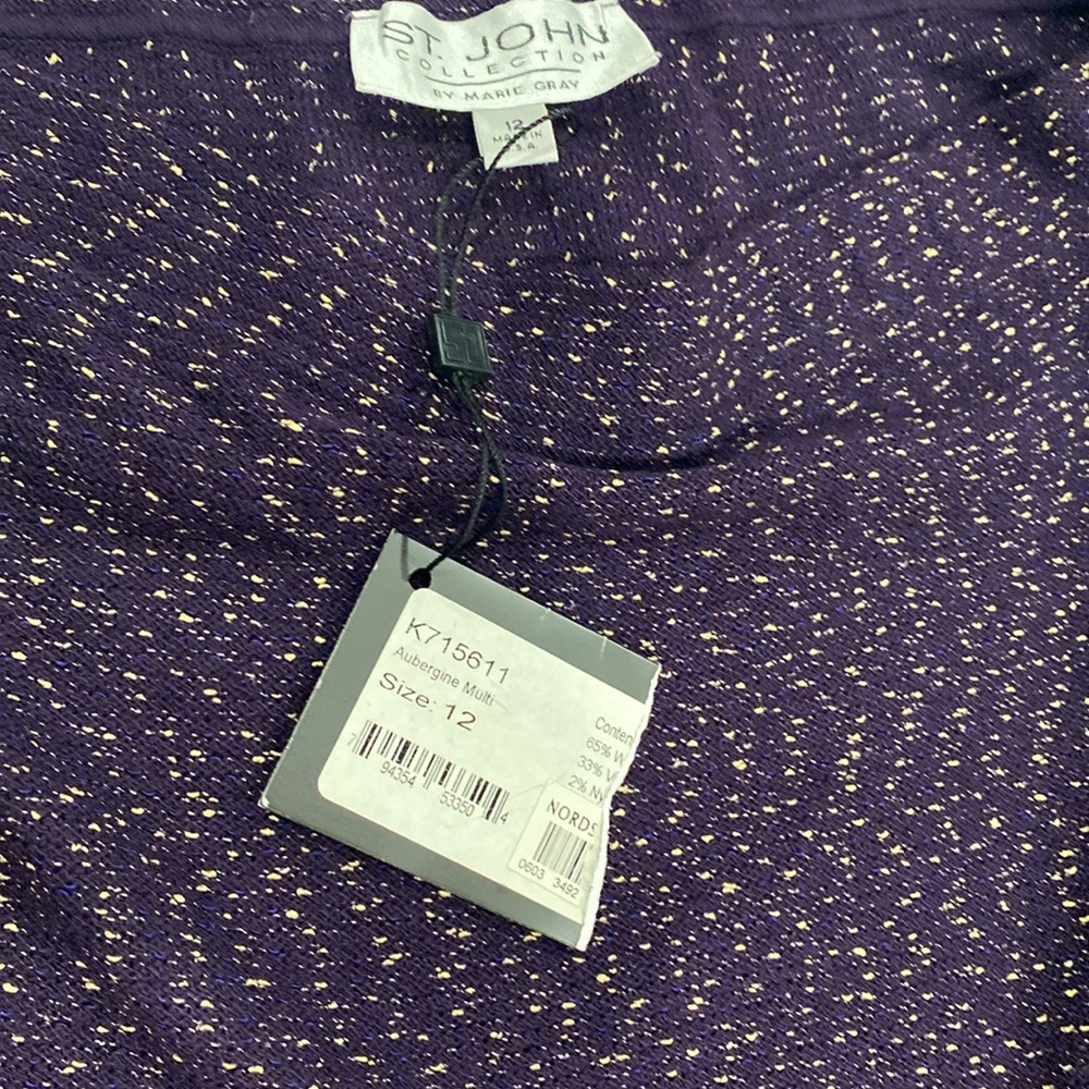 ST. JOHN COLLECTION BY MARIE GRAY size 12 skirt purple asymmetrical NWT